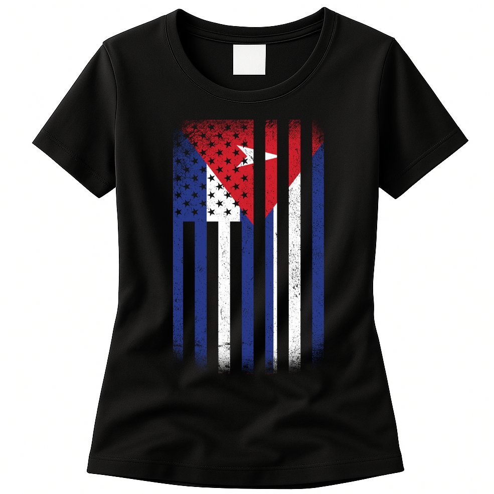 Vintage Cuban Flag Womens T-Shirt