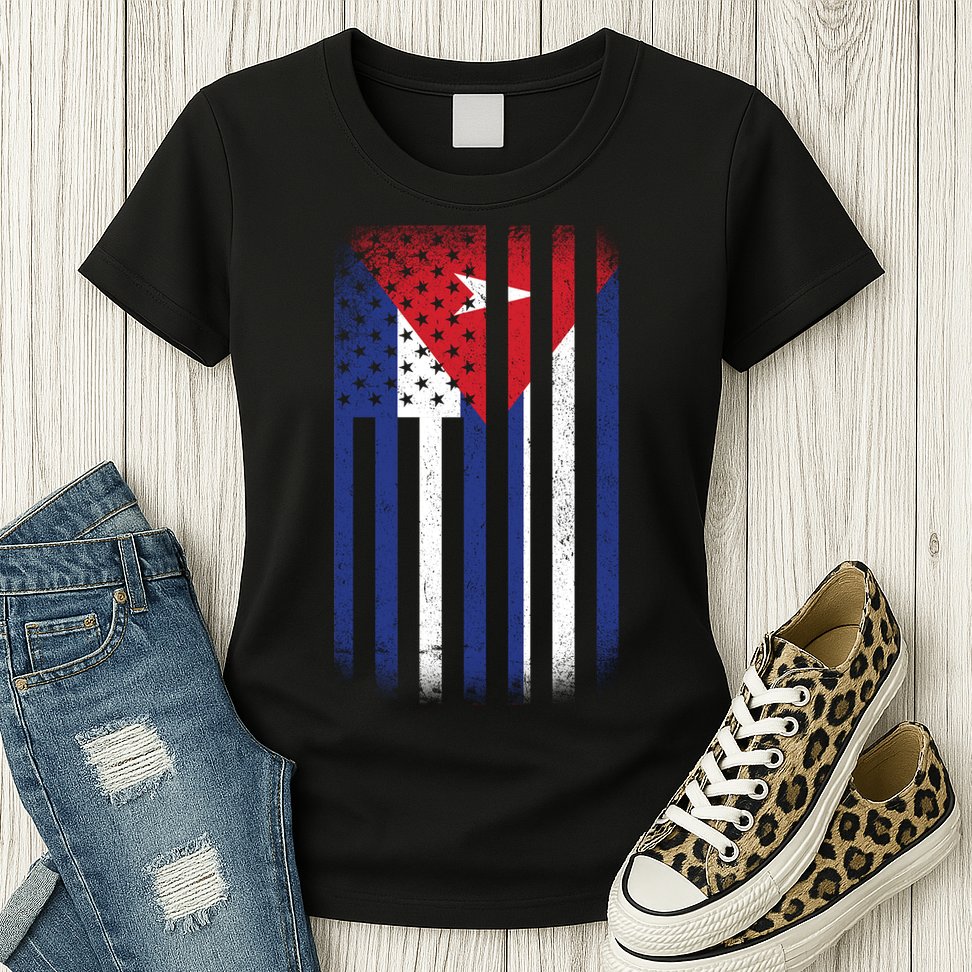 Vintage Cuban Flag Womens T-Shirt