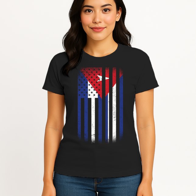 Vintage Cuban Flag Womens T-Shirt