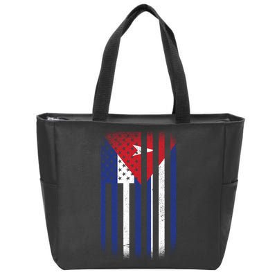Vintage Cuban Flag Zip Tote Bag