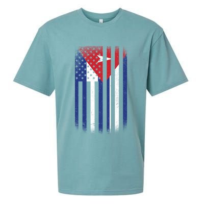 Vintage Cuban Flag Sueded Cloud Jersey T-Shirt