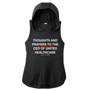 Ceo Unitedhealth Brian Thompson Rip Prayer Ladies PosiCharge Tri-Blend Wicking Draft Hoodie Tank