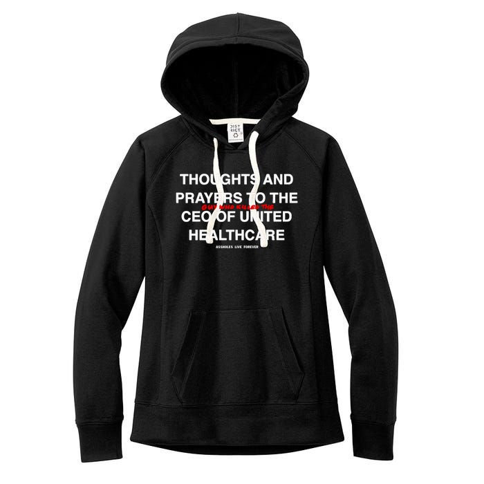 Ceo Unitedhealth Brian Thompson Rip Prayer Women's Fleece Hoodie