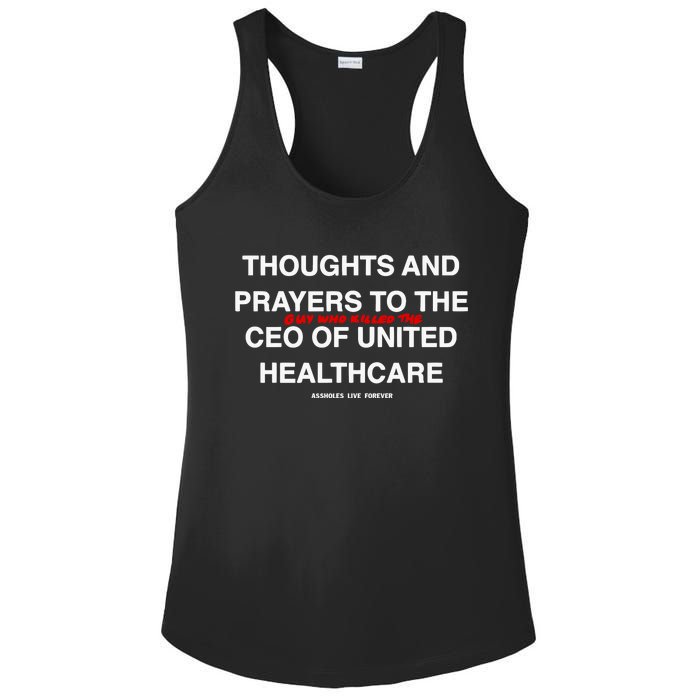 Ceo Unitedhealth Brian Thompson Rip Prayer Ladies PosiCharge Competitor Racerback Tank