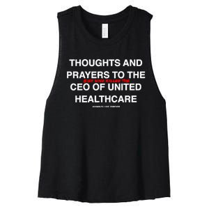 Ceo Unitedhealth Brian Thompson Rip Prayer Women's Racerback Cropped Tank