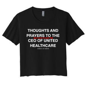 Ceo Unitedhealth Brian Thompson Rip Prayer Women's Crop Top Tee