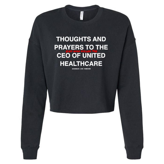 Ceo Unitedhealth Brian Thompson Rip Prayer Cropped Pullover Crew