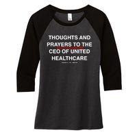 Ceo Unitedhealth Brian Thompson Rip Prayer Women's Tri-Blend 3/4-Sleeve Raglan Shirt