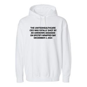 Ceo Unitedhealth Brian Thompson Rip Garment-Dyed Fleece Hoodie