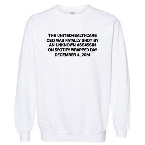 Ceo Unitedhealth Brian Thompson Rip Garment-Dyed Sweatshirt