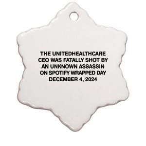 Ceo Unitedhealth Brian Thompson Rip Ceramic Star Ornament