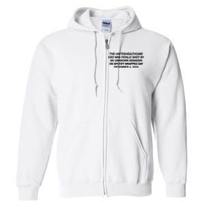 Ceo Unitedhealth Brian Thompson Rip Full Zip Hoodie