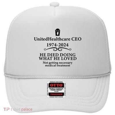 Ceo Unitedhealth Brian Thompson Rip Prayer High Crown Mesh Back Trucker Hat