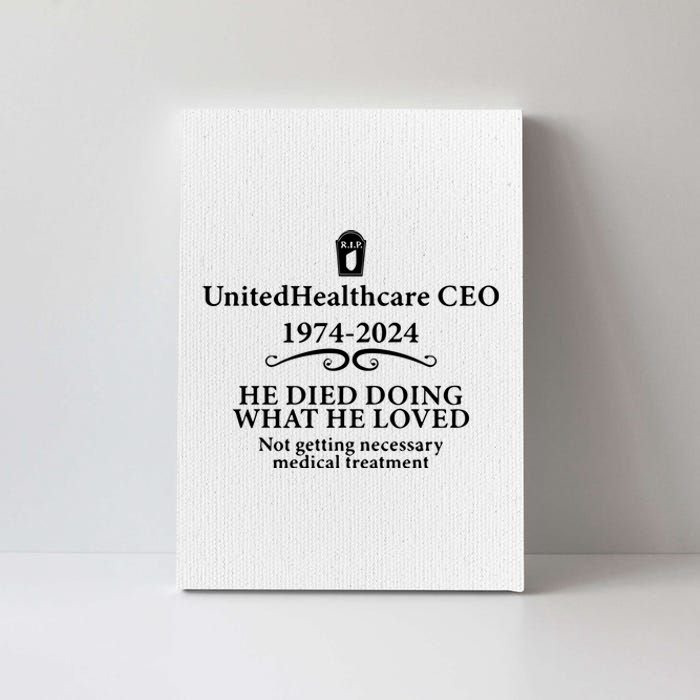 Ceo Unitedhealth Brian Thompson Rip Prayer Canvas