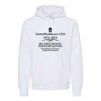 Ceo Unitedhealth Brian Thompson Rip Prayer Premium Hoodie