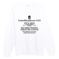 Ceo Unitedhealth Brian Thompson Rip Prayer Premium Crewneck Sweatshirt