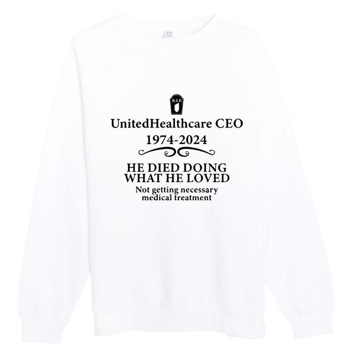 Ceo Unitedhealth Brian Thompson Rip Prayer Premium Crewneck Sweatshirt