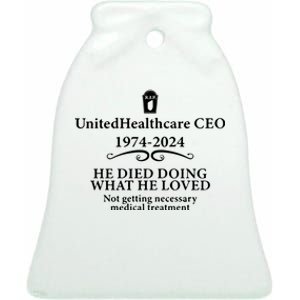 Ceo Unitedhealth Brian Thompson Rip Prayer Ceramic Bell Ornament