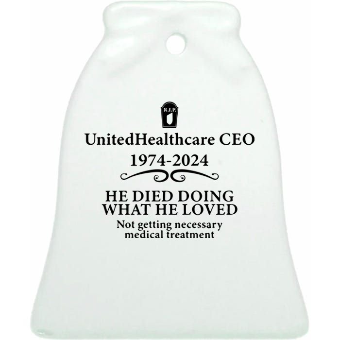 Ceo Unitedhealth Brian Thompson Rip Prayer Ceramic Bell Ornament