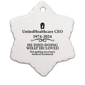 Ceo Unitedhealth Brian Thompson Rip Prayer Ceramic Star Ornament