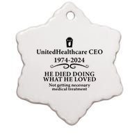 Ceo Unitedhealth Brian Thompson Rip Prayer Ceramic Star Ornament