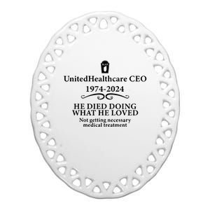 Ceo Unitedhealth Brian Thompson Rip Prayer Ceramic Oval Ornament