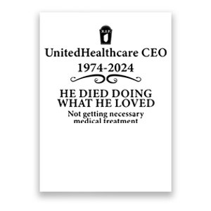 Ceo Unitedhealth Brian Thompson Rip Prayer Poster