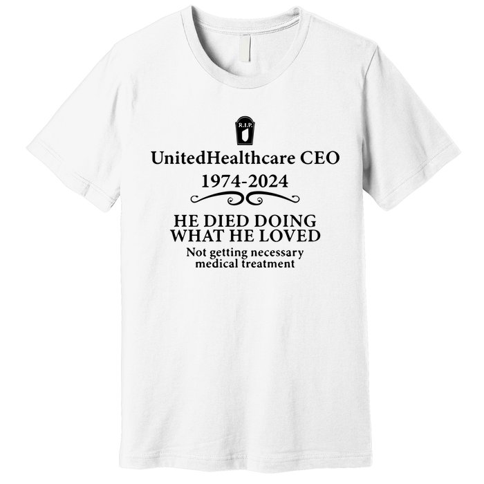 Ceo Unitedhealth Brian Thompson Rip Prayer Premium T-Shirt