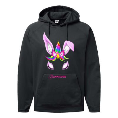 Cute Unique Bunnicorn Unicorn Easter Bunny Performance Fleece Hoodie