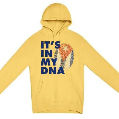 Cuba It's In My DNA Cuban Flag Fingerprint Premium Pullover Hoodie