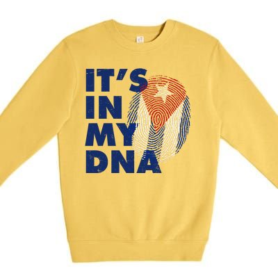 Cuba It's In My DNA Cuban Flag Fingerprint Premium Crewneck Sweatshirt