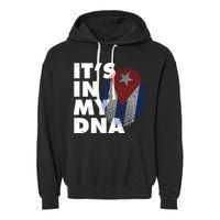 Cuba It's In My DNA Cuban Flag Fingerprint Garment-Dyed Fleece Hoodie