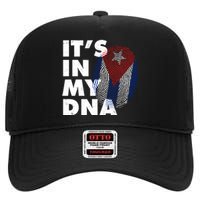 Cuba It's In My DNA Cuban Flag Fingerprint High Crown Mesh Back Trucker Hat