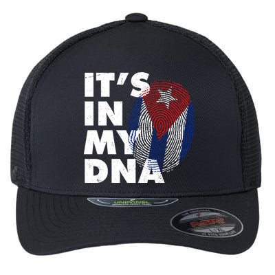 Cuba It's In My DNA Cuban Flag Fingerprint Flexfit Unipanel Trucker Cap