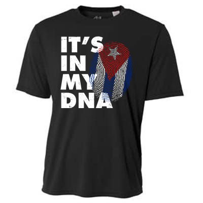 Cuba It's In My DNA Cuban Flag Fingerprint Cooling Performance Crew T-Shirt