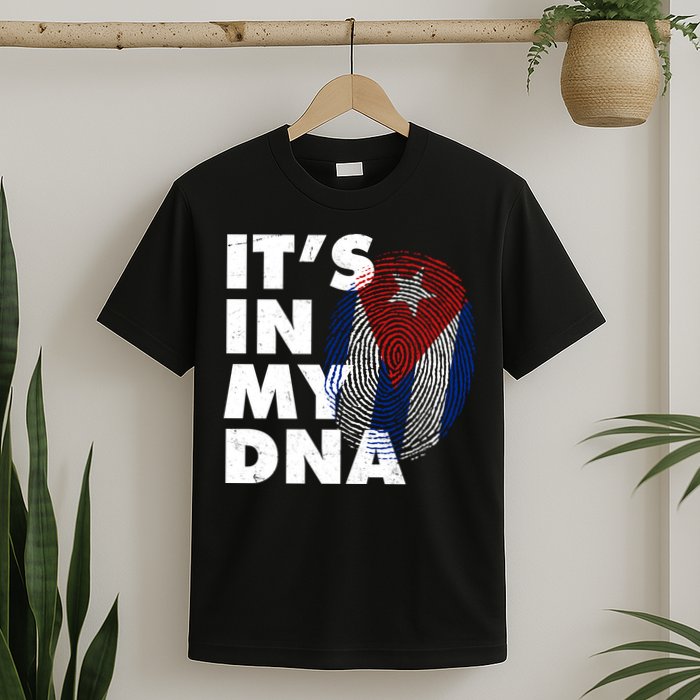 Cuba It's In My DNA Cuban Flag Fingerprint T-Shirt
