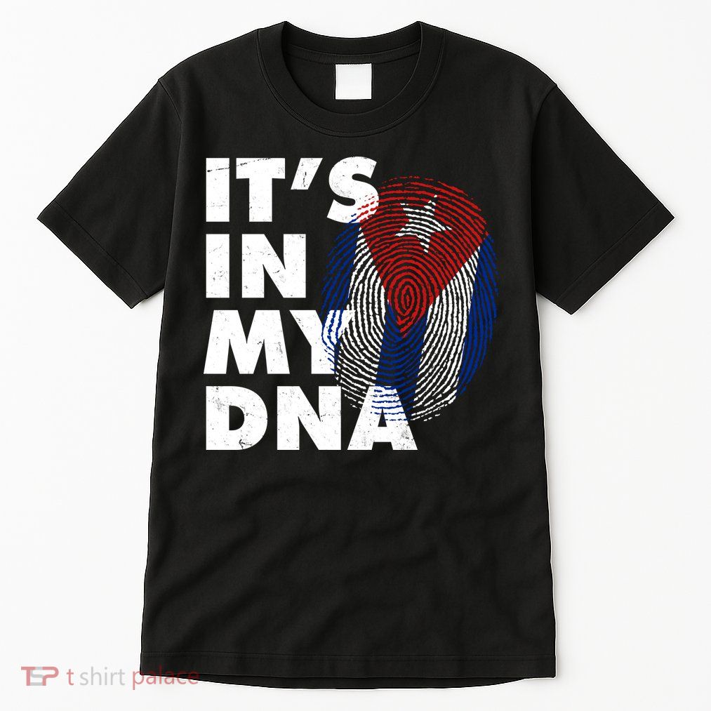 Cuba It's In My DNA Cuban Flag Fingerprint Tall T-Shirt