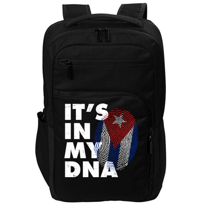 Cuba It's In My DNA Cuban Flag Fingerprint Impact Tech Backpack