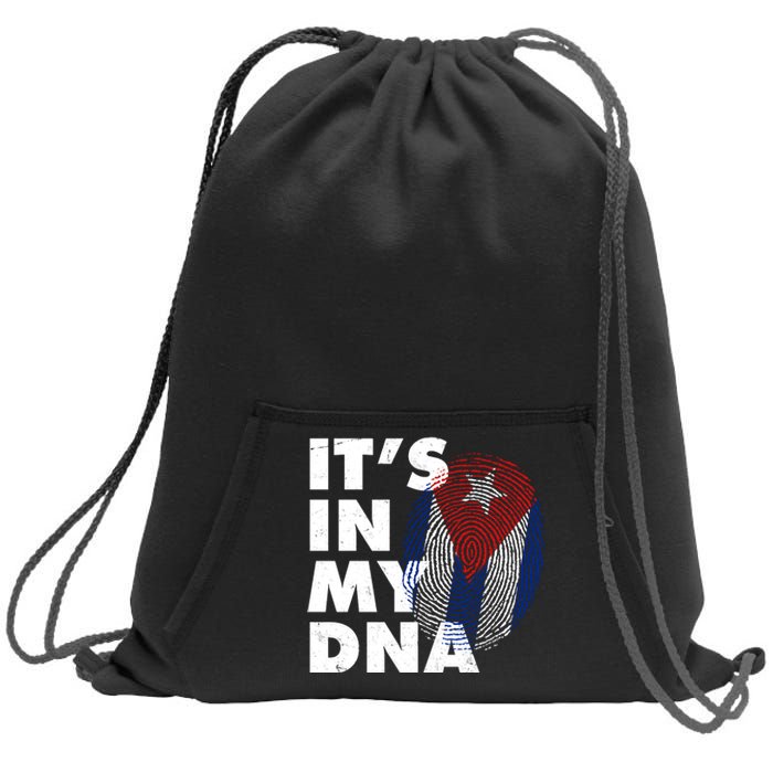 Cuba It's In My DNA Cuban Flag Fingerprint Sweatshirt Cinch Pack Bag