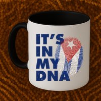 Cuba It's In My DNA Cuban Flag Fingerprint Coffee Mug