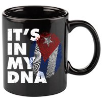 Cuba It's In My DNA Cuban Flag Fingerprint 11oz C Handle Ceramic Mug