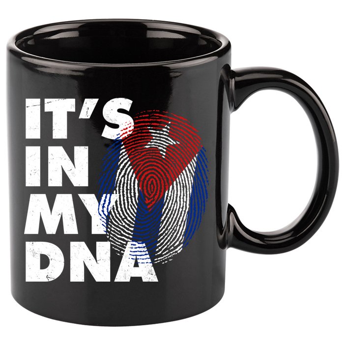 Cuba It's In My DNA Cuban Flag Fingerprint 11oz C Handle Ceramic Mug