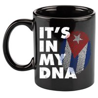 Cuba It's In My DNA Cuban Flag Fingerprint 11oz C Handle Ceramic Mug