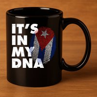 Cuba It's In My DNA Cuban Flag Fingerprint 11oz C Handle Ceramic Mug