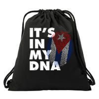 Cuba It's In My DNA Cuban Flag Fingerprint Drawstring Bag