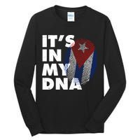 Cuba It's In My DNA Cuban Flag Fingerprint Tall Long Sleeve T-Shirt