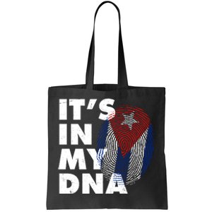 Cuba It's In My DNA Cuban Flag Fingerprint Tote Bag