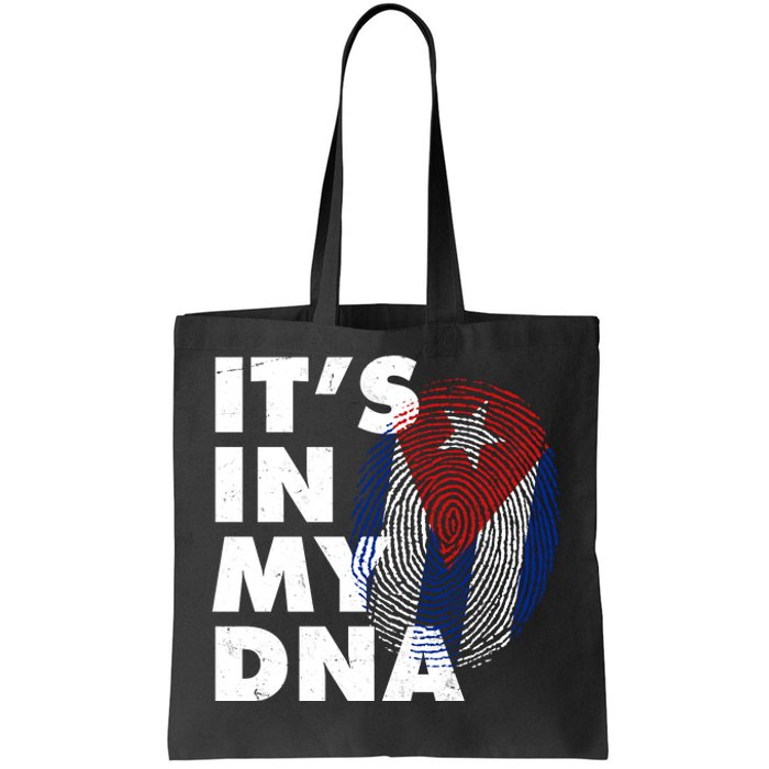 Cuba It's In My DNA Cuban Flag Fingerprint Tote Bag