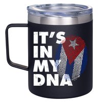 Cuba It's In My DNA Cuban Flag Fingerprint 12oz Stainless Steel Coffee Mug