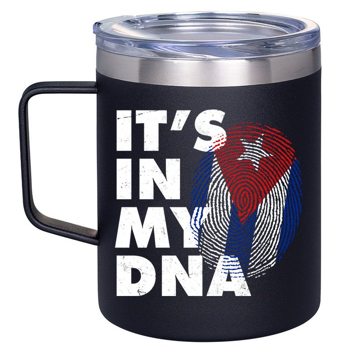 Cuba It's In My DNA Cuban Flag Fingerprint 12oz Stainless Steel Coffee Mug